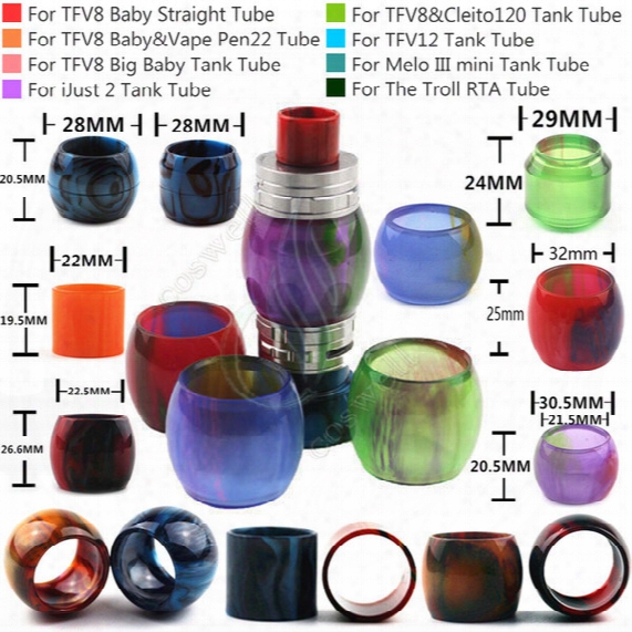 Replacement Epoxy Resin Expansion Tube For Cleito120 Smok Tfv8 Big Baby Tfv12 Ijust2 Melo Iii Mini Tank The Troll Rta 7ml Atomizer Tubes Dhl