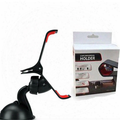 (retail Package) Universal Windshield Car Mount Bracket Holder Cupule Black For Iphone 6 5 5s 5c Sumsang Smart Phone Pds Gps Camera Recoder