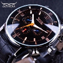 Jaragar Classic Colourful 3 Dial Date Design Luminous Hands Black Leather Strap Mens Watch Brand Luxury Automatic Mechanical Watch for Mens