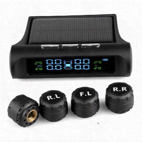 Tpms Car Detector Tire Pressure Monitoring System Tw300 Solar Energy Display 4 External Sensor Auto Alarm System Diagnostic Tool