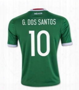 Wholesale 2016 Copa America National Team Mexico Home 10 G. Dos Santos Soccer Jerseys,thai Quality Customized 11 Carlos Vsoccer Wear Shirts